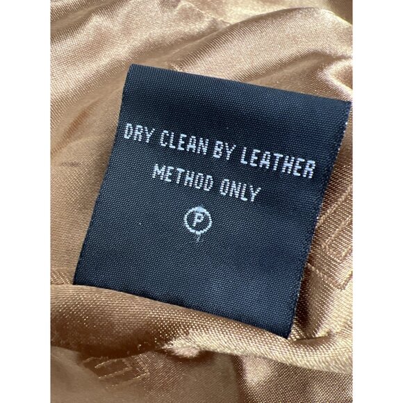 Pamela McCoy Authentic Vintage Camel Brown Genuine Leather Blazer Jacket - Picture 12 of 12